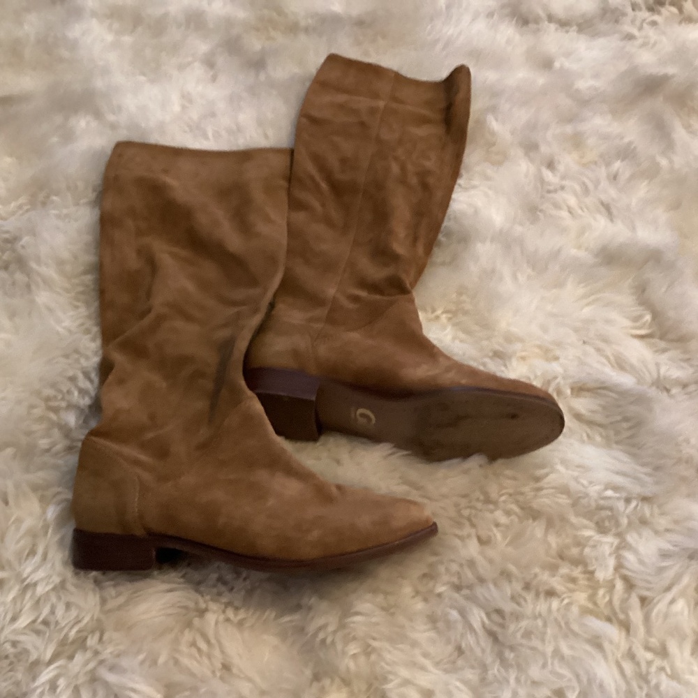 Over the knee suede boots